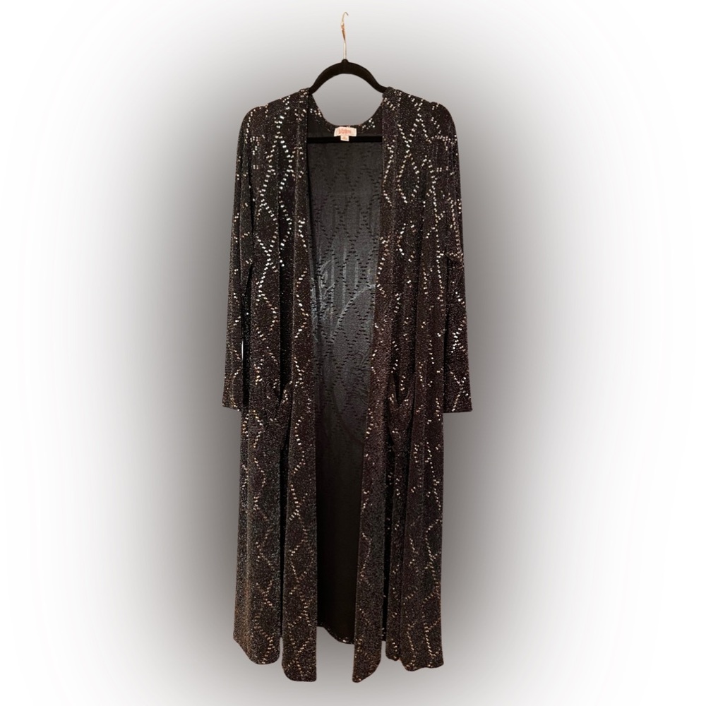 Elegant Sarah Black & Silver sequin duster